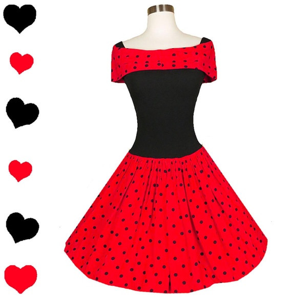 Red Polka Dot Prom Dress